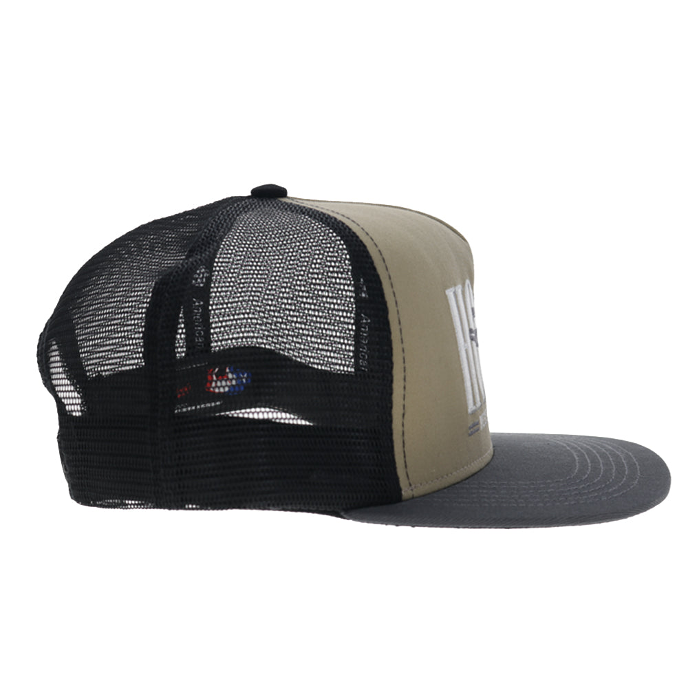 Wild Ride 5-Panel Trucker Snapback Hat Tan/Black