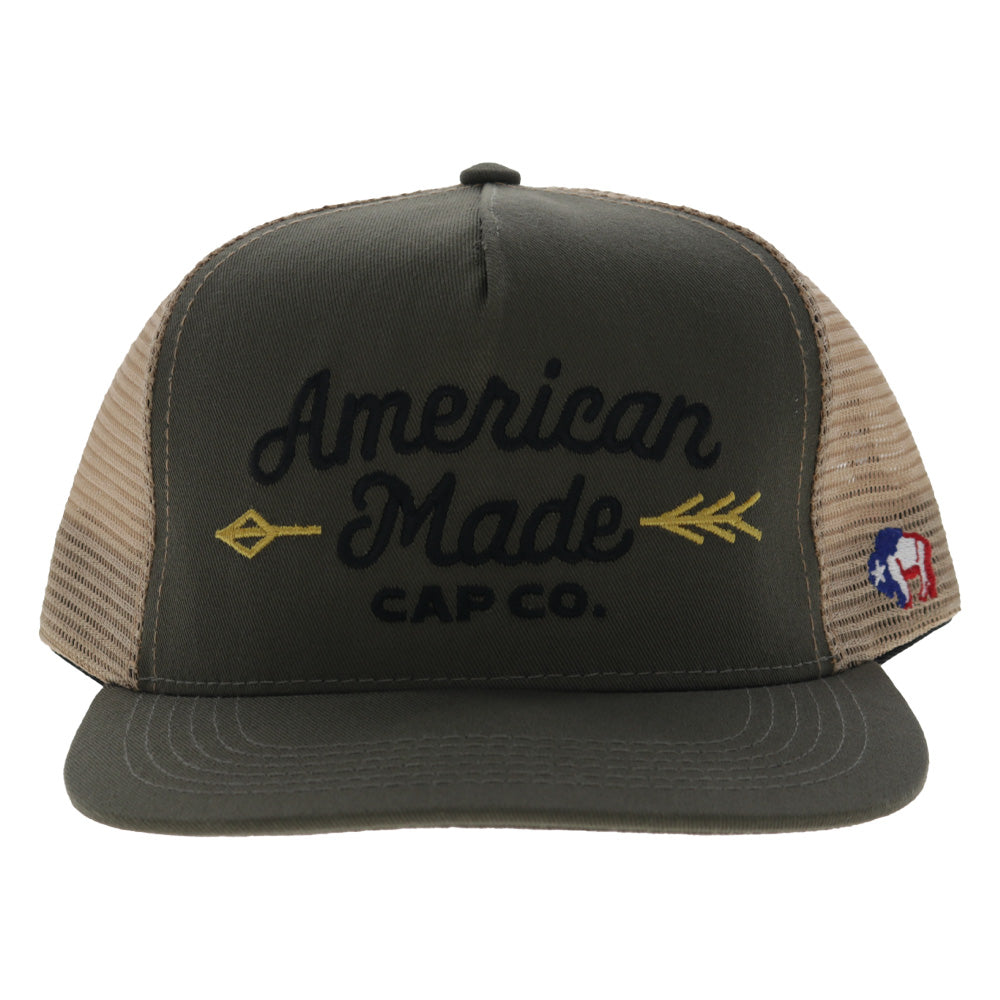 AMCC 5-Panel Trucker Snapback Hat Green/Tan