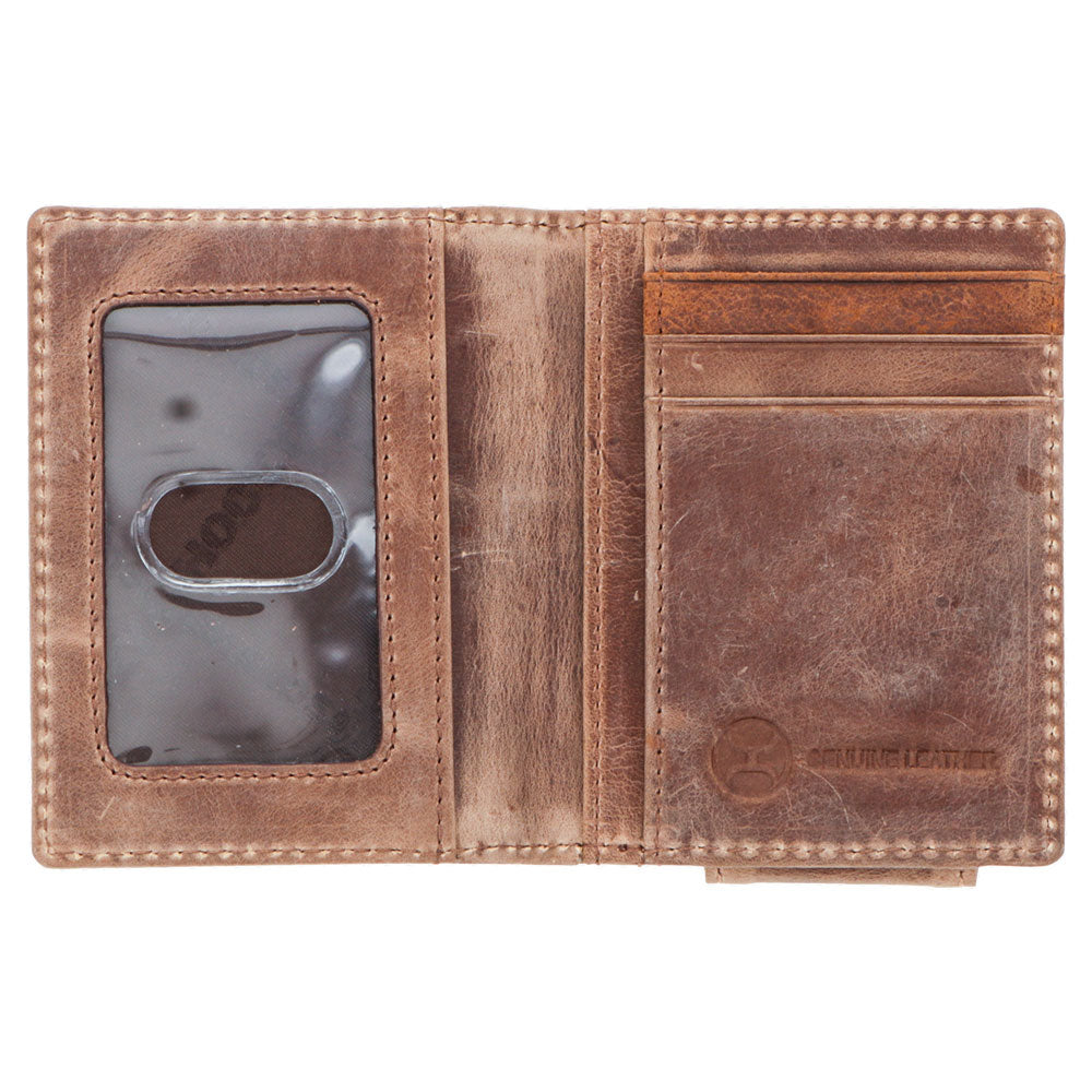 "Dalton" Smooth Brown w/Stitching  Bifold Money Clip
