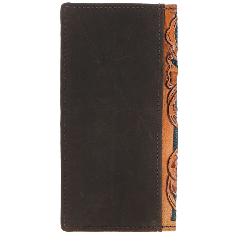 "Gambler" Tan Playing Card Embossed Rodeo Wallet