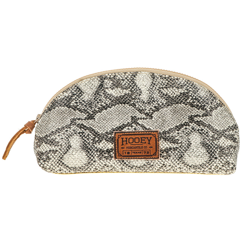 "Cobra" Cream/Black Snake Print Small Accessory Bag