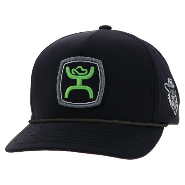 "Austin Gamblers" Black Hat w/White /Neon Green Hooey Logo