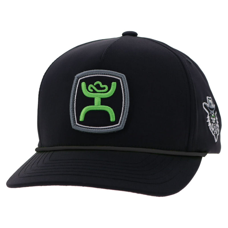 "Austin Gamblers" Black Hat w/White /Neon Green Hooey Logo