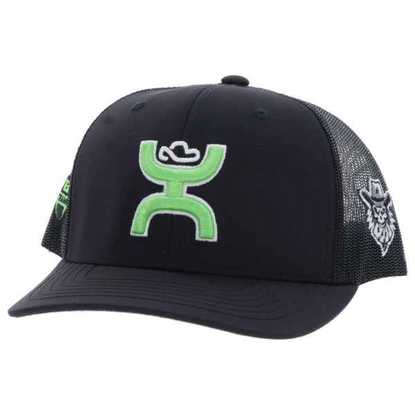 "Austin Gamblers" Hat Black w/Neon Green Hooey