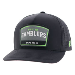 "Austin Gamblers" Black Hat w/ Grey / White / Neon Green Patch