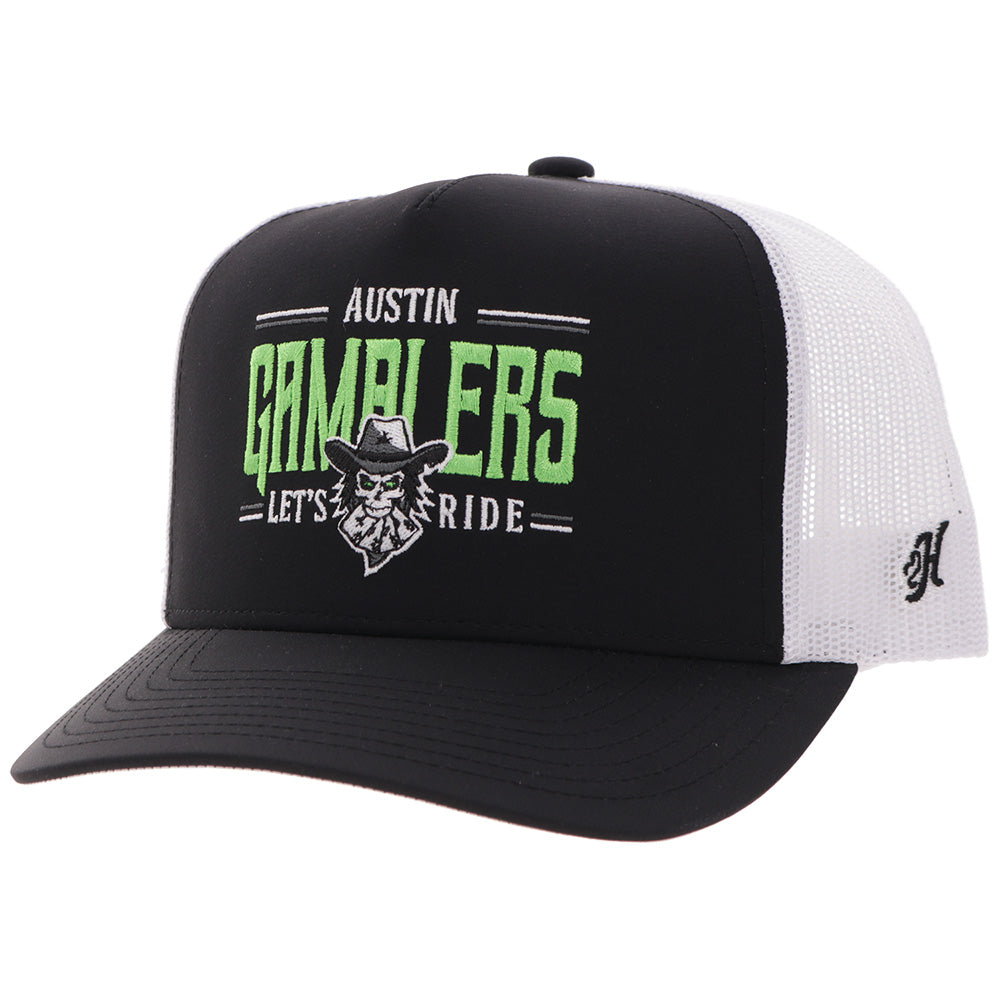"Austin Gamblers" Hat Black/White w/Green & White Logo