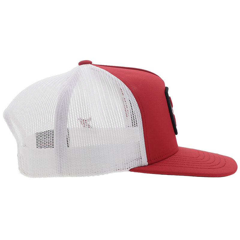 right side of red and white Alabama x Hooey hat