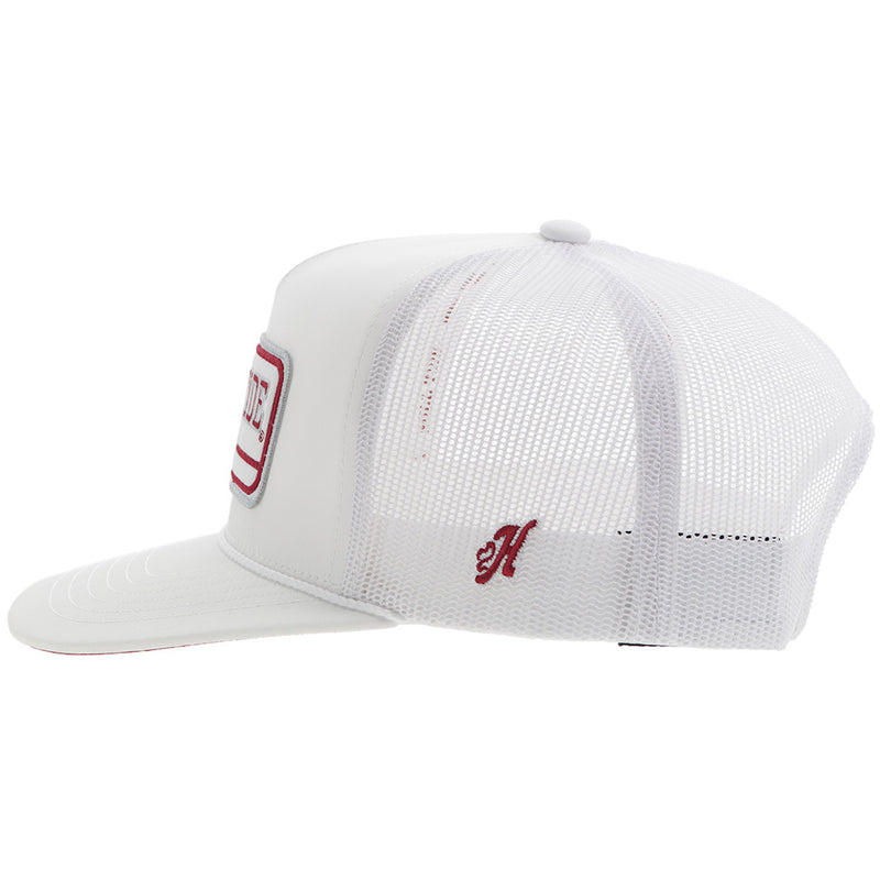 left side of Alabama x Hooey white with red H logo