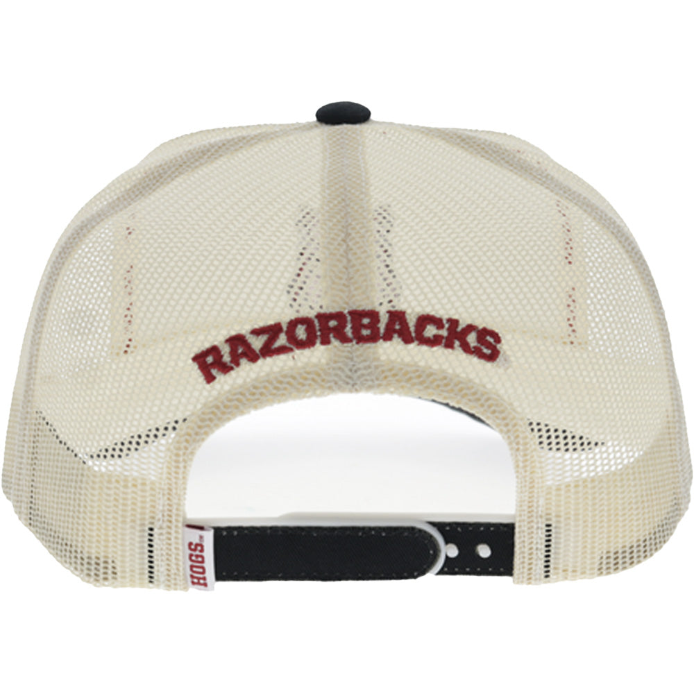 University Of Arkansas 5-Panel Trucker Snapback Hat Cream/Black