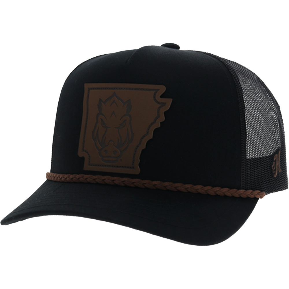 University Of Arkansas 5-Panel Trucker Snapback Hat Black