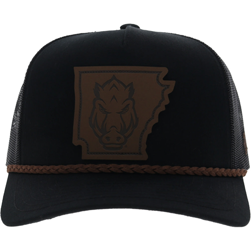University Of Arkansas 5-Panel Trucker Snapback Hat Black