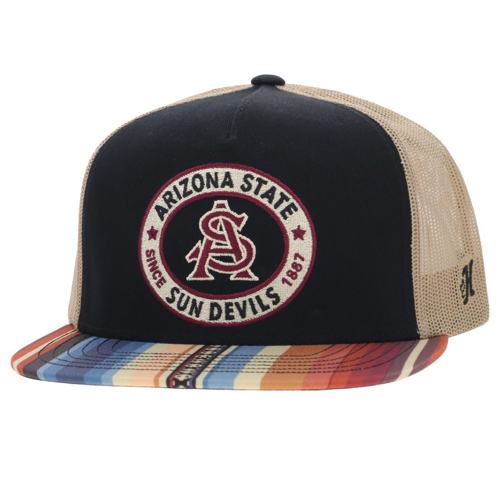 Arizona State University 5-Panel Trucker Snapback Black/Serape