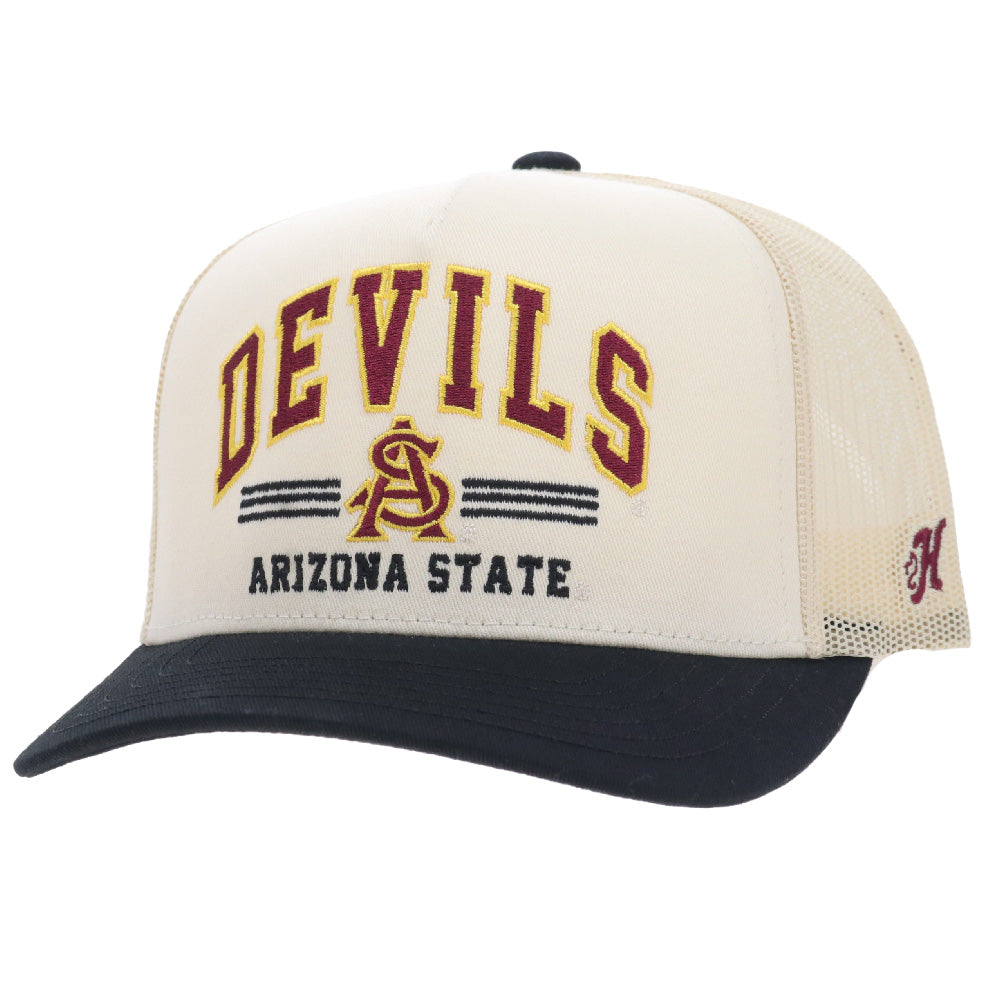 Arizona State University 5-Panel Trucker Snapback Cream/Black