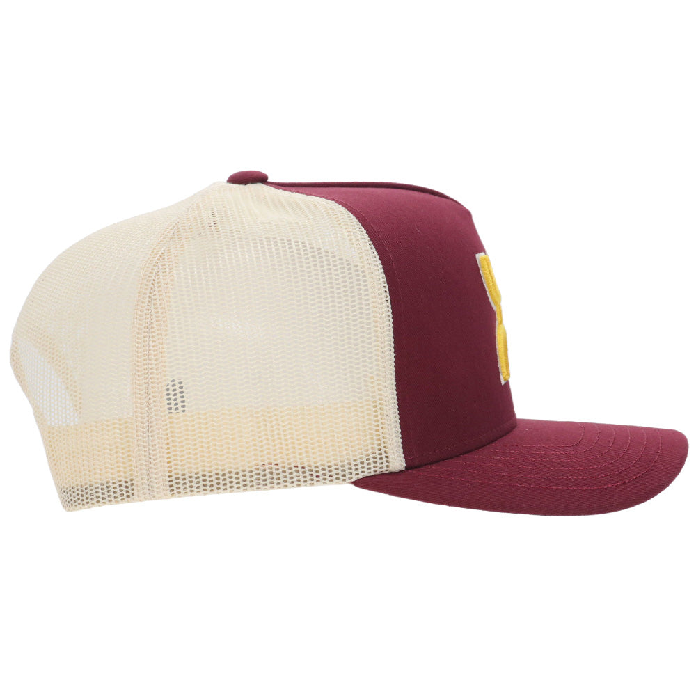 Arizona State University 5-Panel Trucker Snapback Maroon/Cream