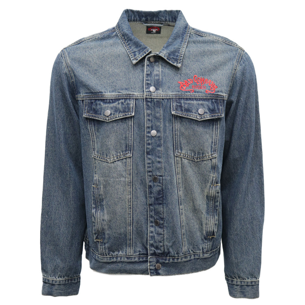 "Bad Company" Denim Jacket w/Red Logo (Unisex)