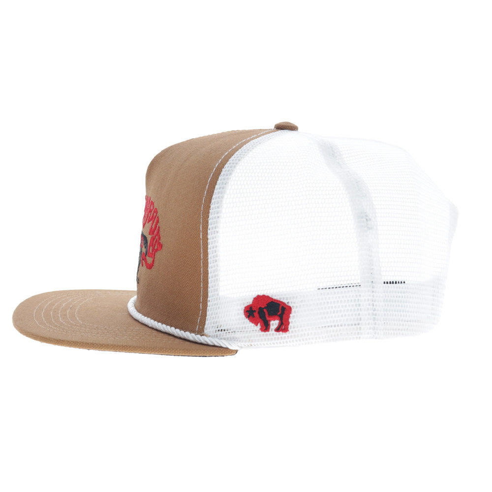 Bad Company Hat Tan & White w/Black & Red Logo