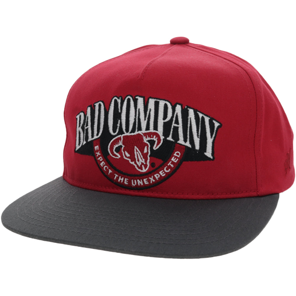 Bad Company 5 Panel Full Surround Hat Red/Grey