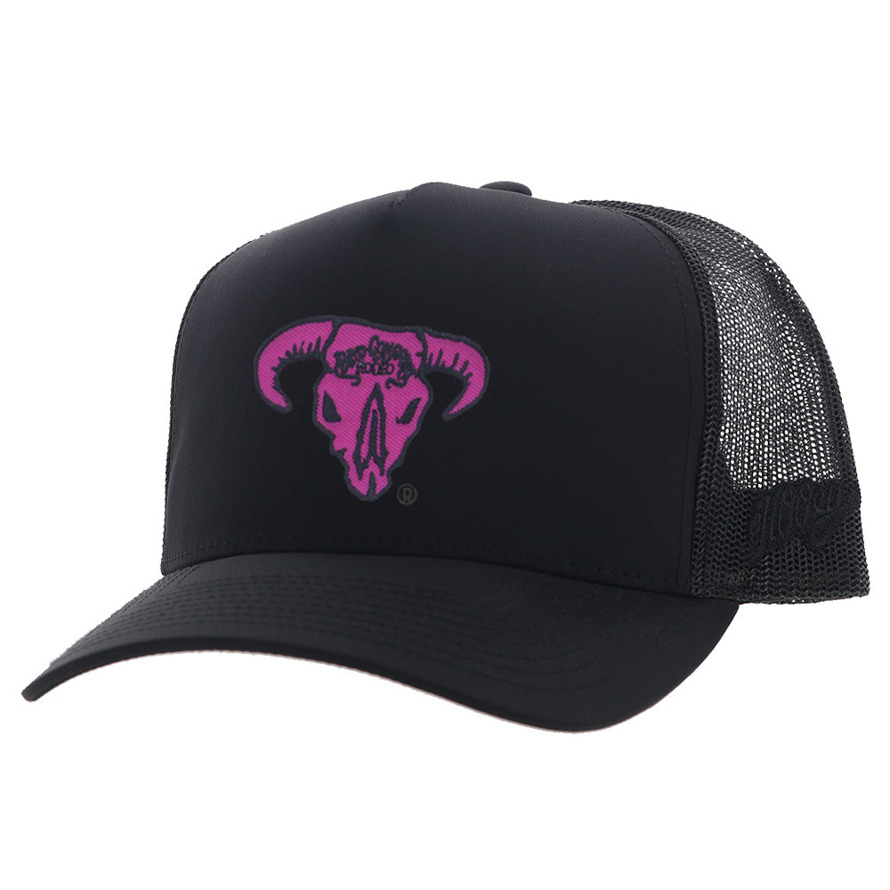 Bad Company 5 Panel Trucker Snapback Hat Black/Pink