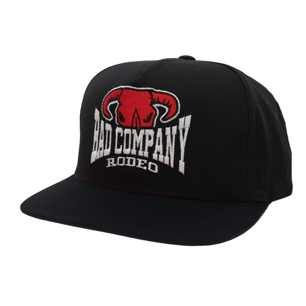 Bad Company 5 Panel Full Surround Snapback Hat Black