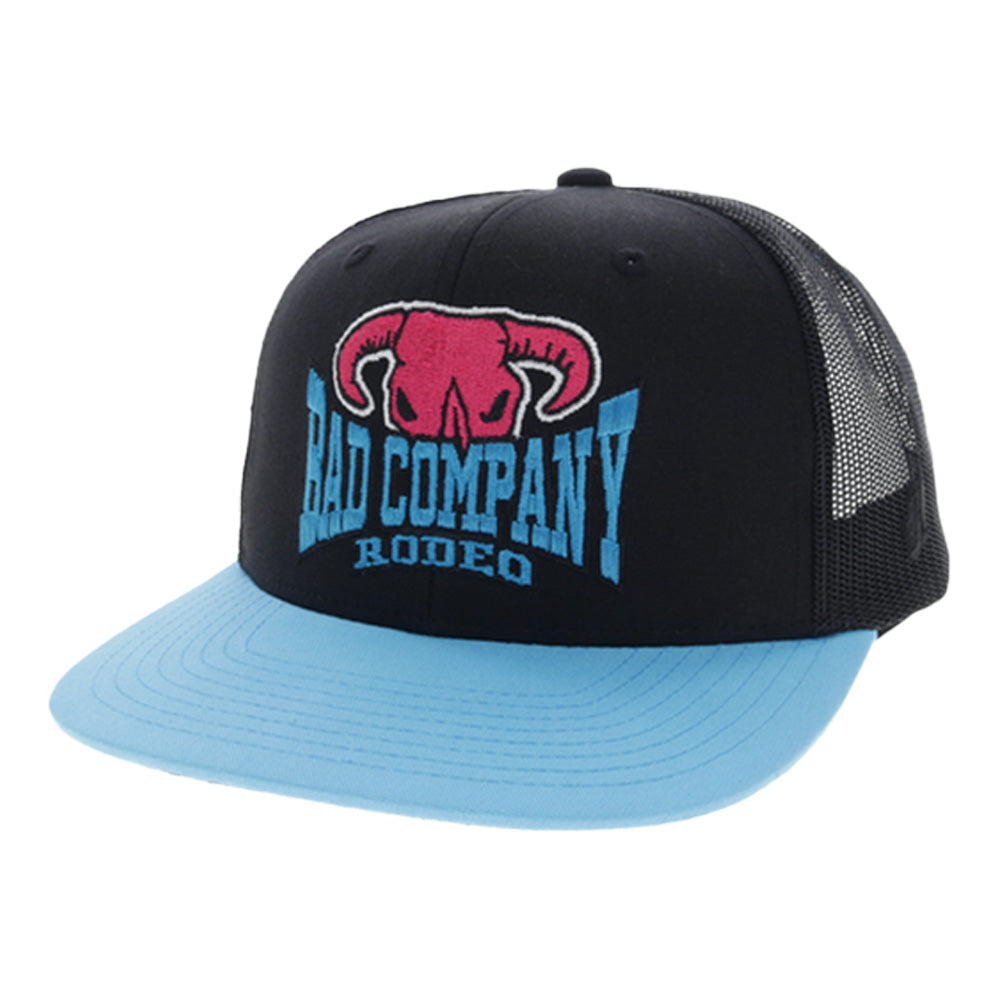 Bad Company 6 Panel Trucker Snapback Hat Black/Blue