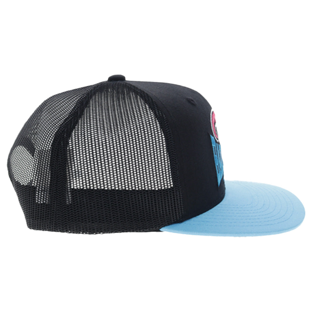 Bad Company 6 Panel Trucker Snapback Hat Black/Blue