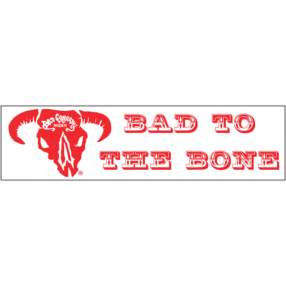 Bad Company Rodeo Bumper Sticker White/Red