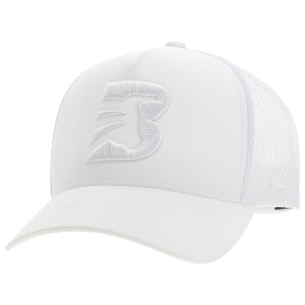 white on white BFO hat with white B patch