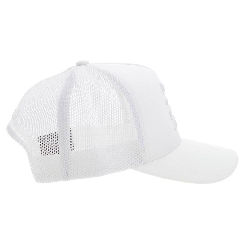 right side of the white on white on white hat