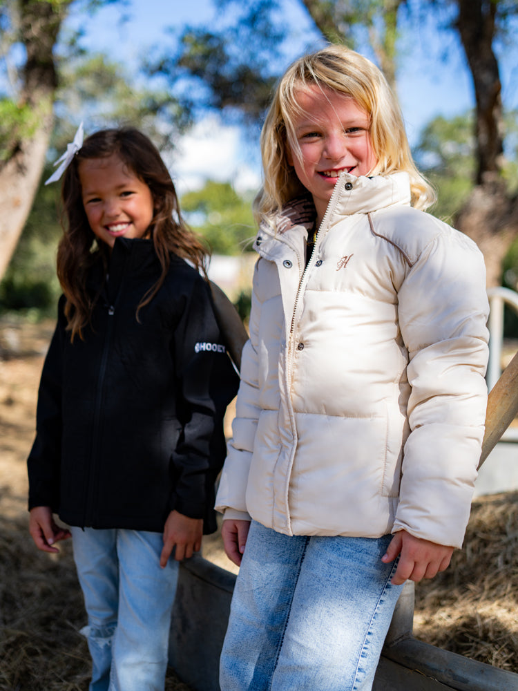 Youth "Bramble Puffer" Jacket Cream w/ Saddle Blanket Pattern