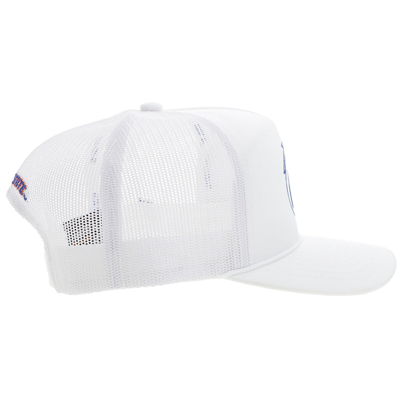 right side of solid white Boise x Hooey hat