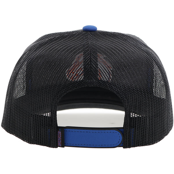 back of black and blue Boise x Hooey hat