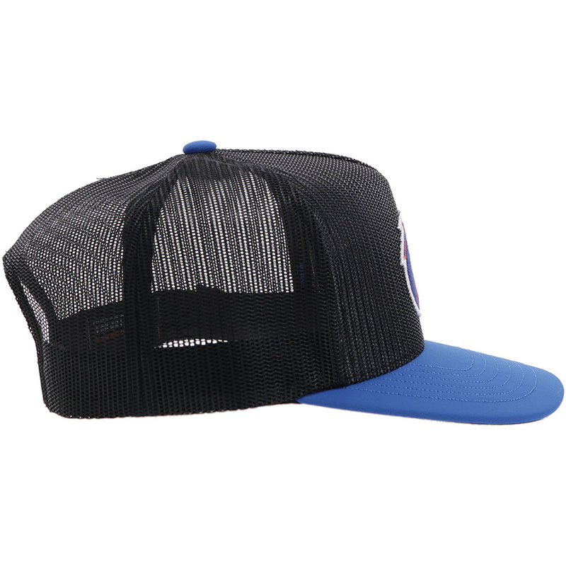 right side of black and blue Boise x Hooey hat