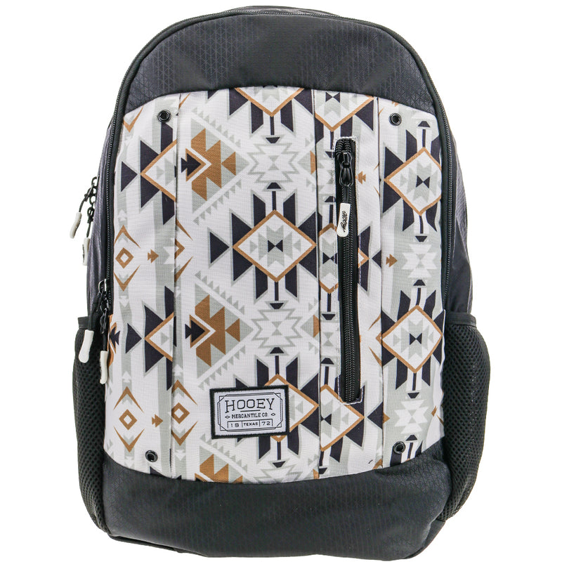"Rockstar"Hooey Backpack White/Cream Aztec Pattern w/Black