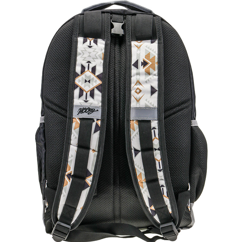 "Ox Hooey Backpack White/Cream Aztec Pattern w/Black/Grey