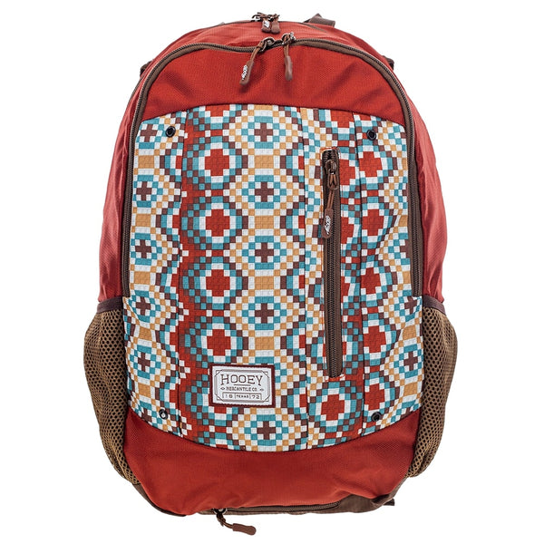 "Rockstar" Hooey Backpack Aztec/Rust w/Bead Pattern