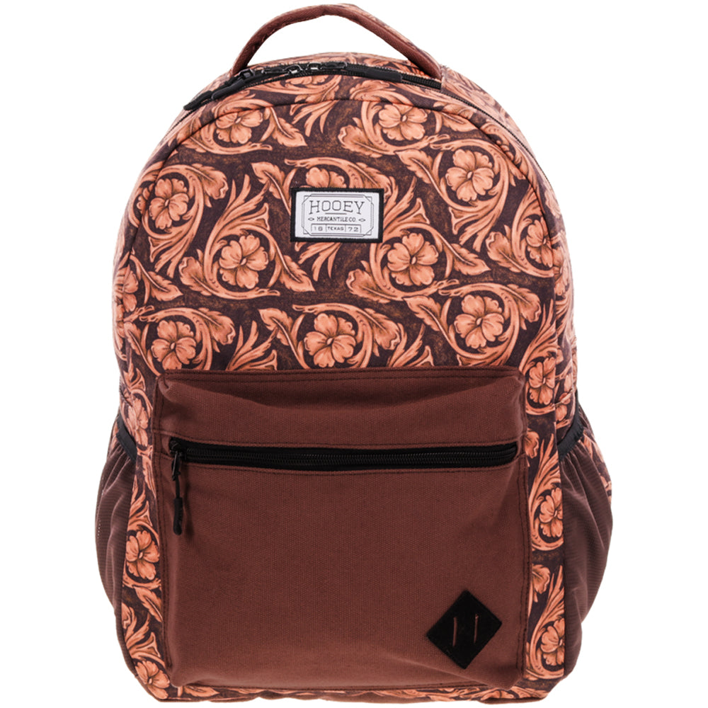 "Recess" Backpack Brown & Tan Leather Pattern