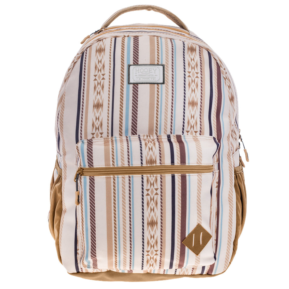 "Recess" Backpack Cream/Tan Serape Stripe
