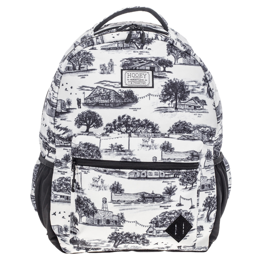 "Recess" Backpack White & Black Dancehall Print