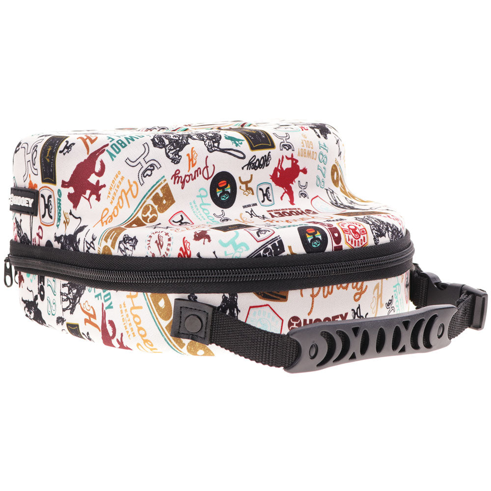 Cap Carrier -Cream w/Black & Burgundy Rodeo Print