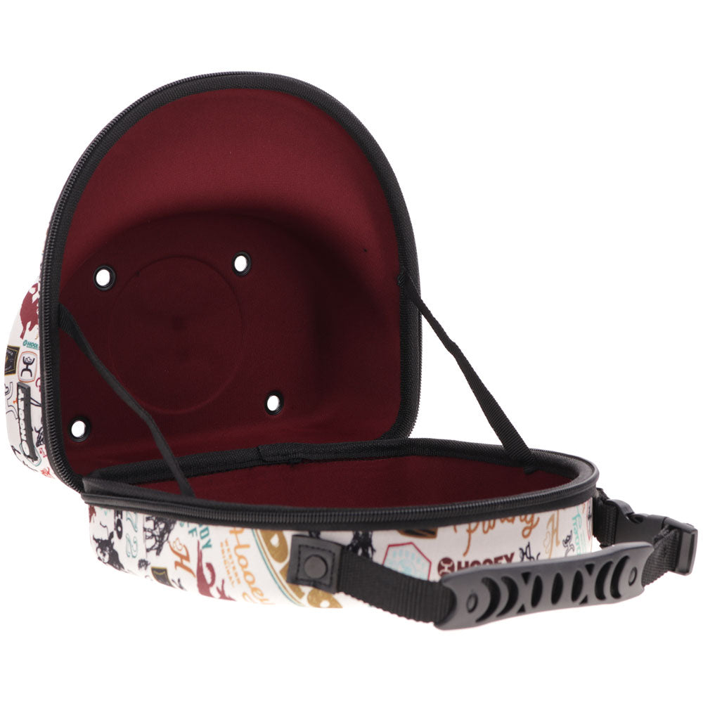 Cap Carrier -Cream w/Black & Burgundy Rodeo Print