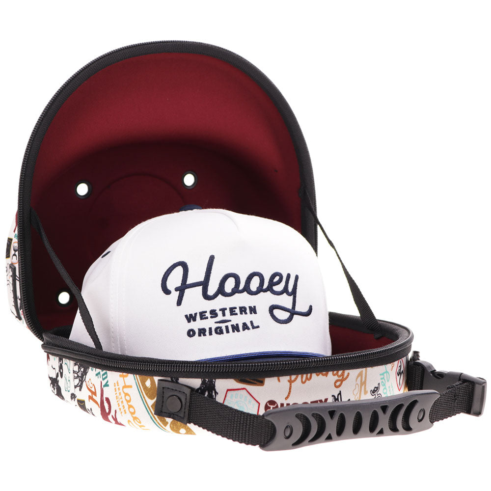 Cap Carrier -Cream w/Black & Burgundy Rodeo Print