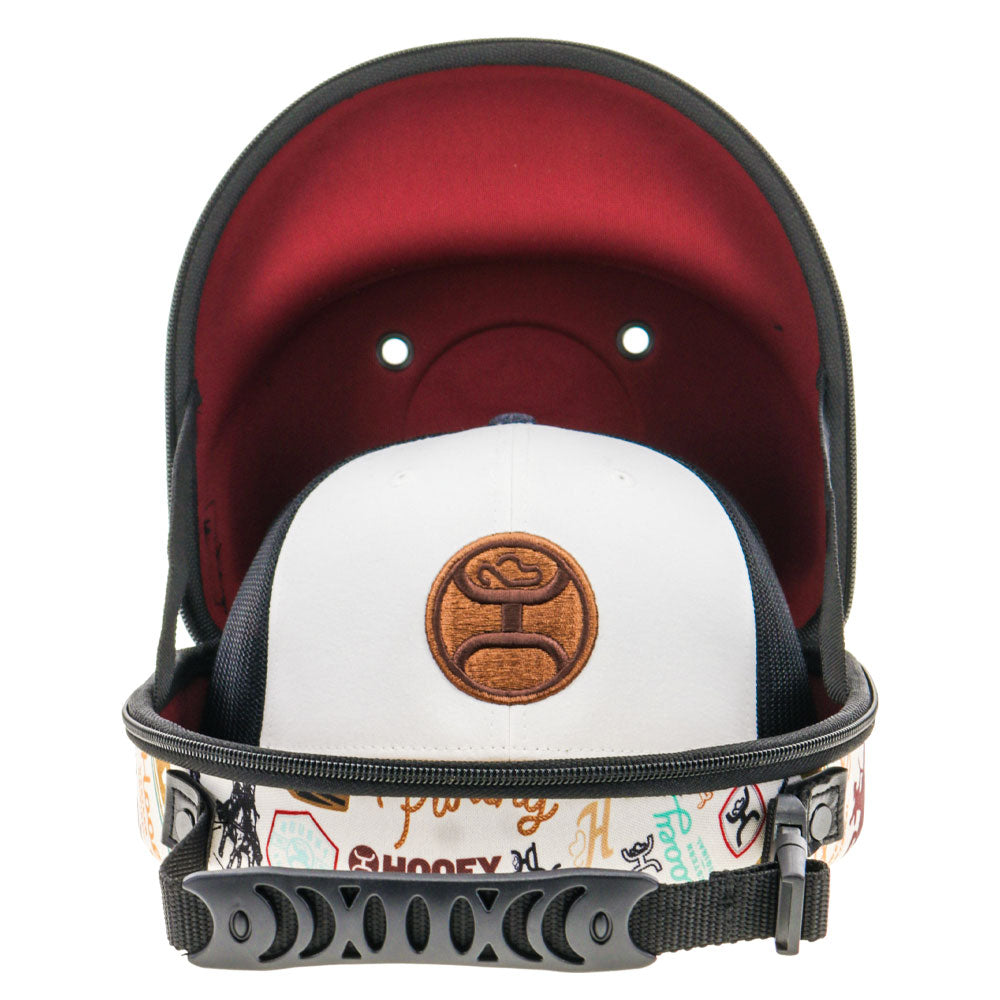Cap Carrier -Cream w/Black & Burgundy Rodeo Print