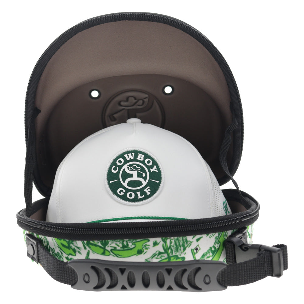 Cap Carrier Standard Size Cream/Green w/Golf Landscape
