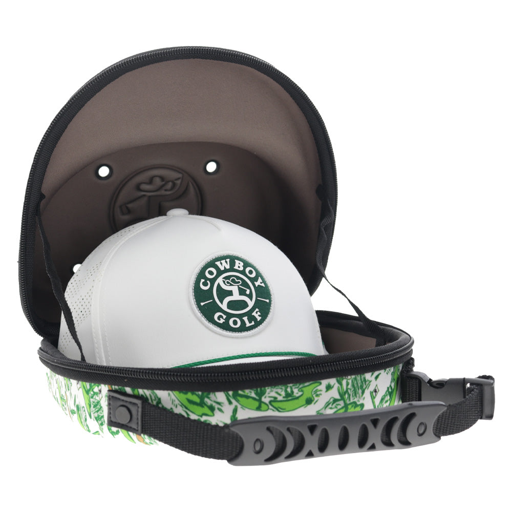 Cap Carrier Standard Size Cream/Green w/Golf Landscape