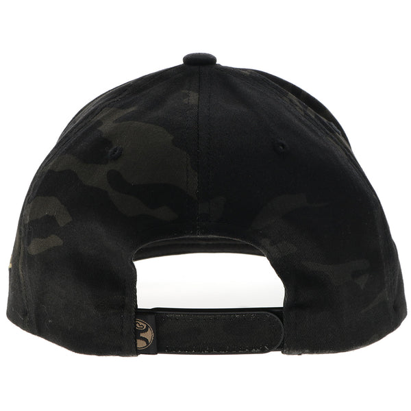 back of the black camo hat