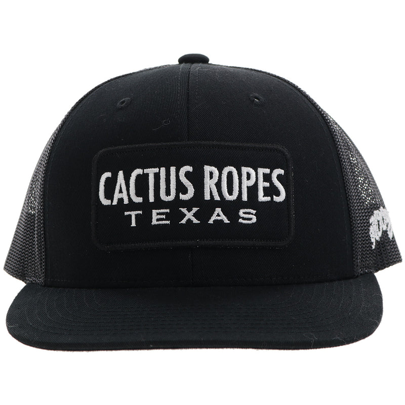 front of solid black cactus ropes hat