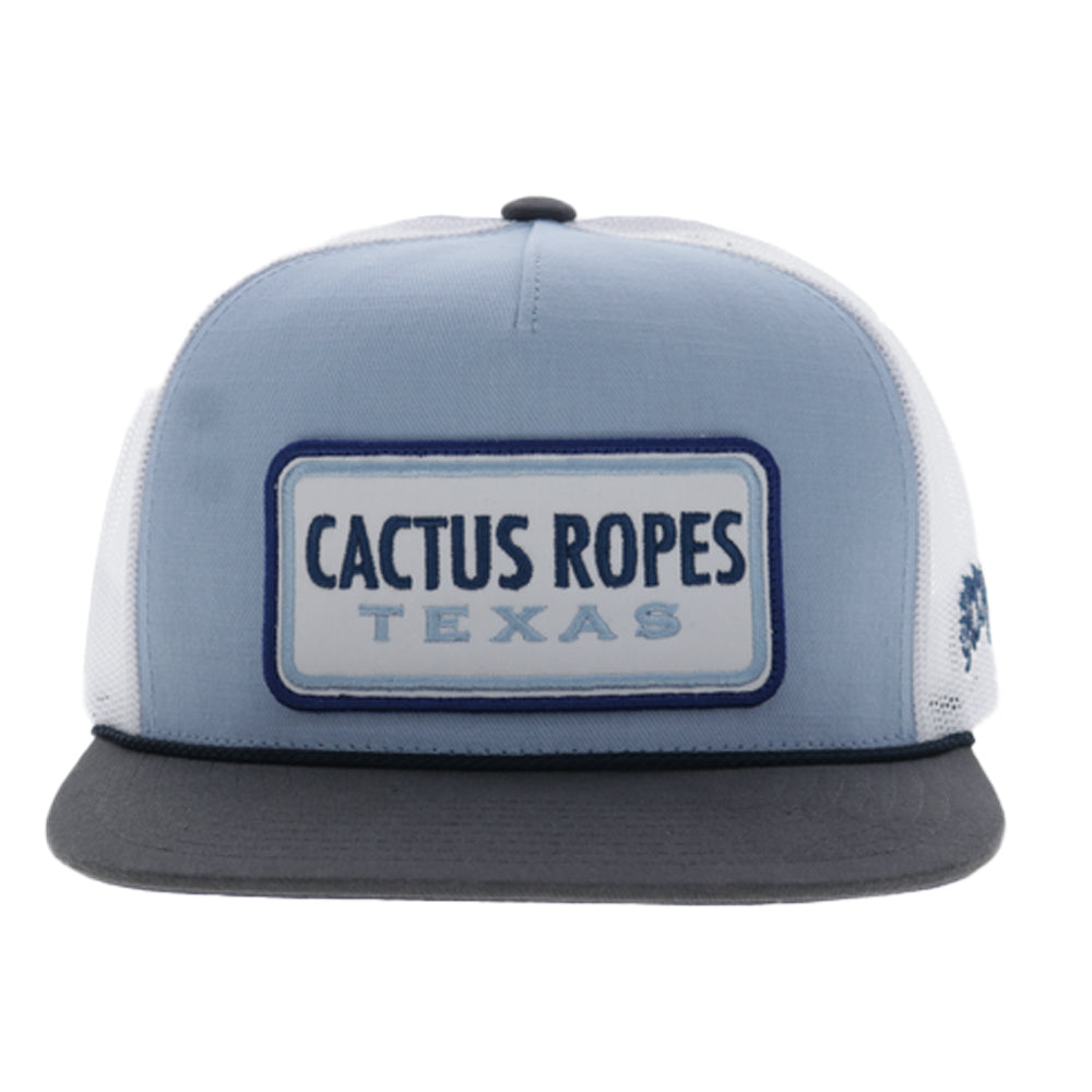 CR127 Cactus Ropes 5-Panel Trucker Snapback Hat Blue/White