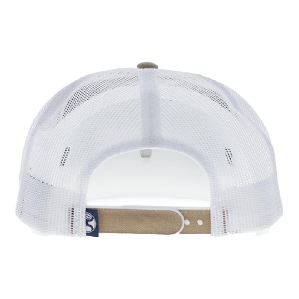 CR128 Cactus Ropes 5-Panel Trucker Snapback Hat Tan/White