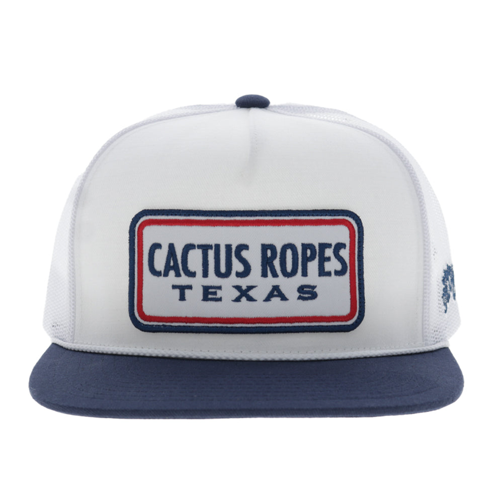 CR129 Cactus Ropes 5-Panel Trucker Snapback Hat White/Navy