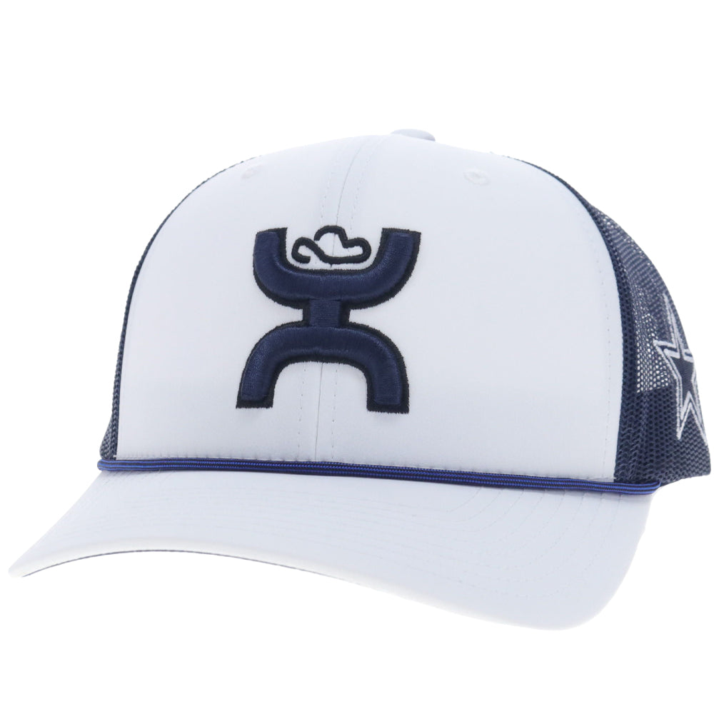 Dallas Cowboys 6-Panel Trucker Snapback Hat White/Navy Blue